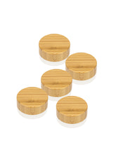 Glastiegel matt, mit Bambusdeckel, inklusive Geschenkverpackung , 5 ml 5 Stück