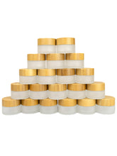 Glastiegel matt, mit Bambusdeckel - 20 Stück , 20 ml 20 Stück