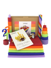 Kerzen Bastelset Rainbow – 18 farbige Bienenwachsplatten in Regenbogenfarben mit Hanfdochten ,