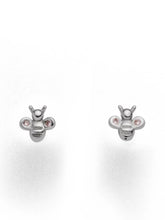 Ohrstecker "Biene" poliert | 925er Silber | rhodiniert | mit Zirkoniasteinen ,