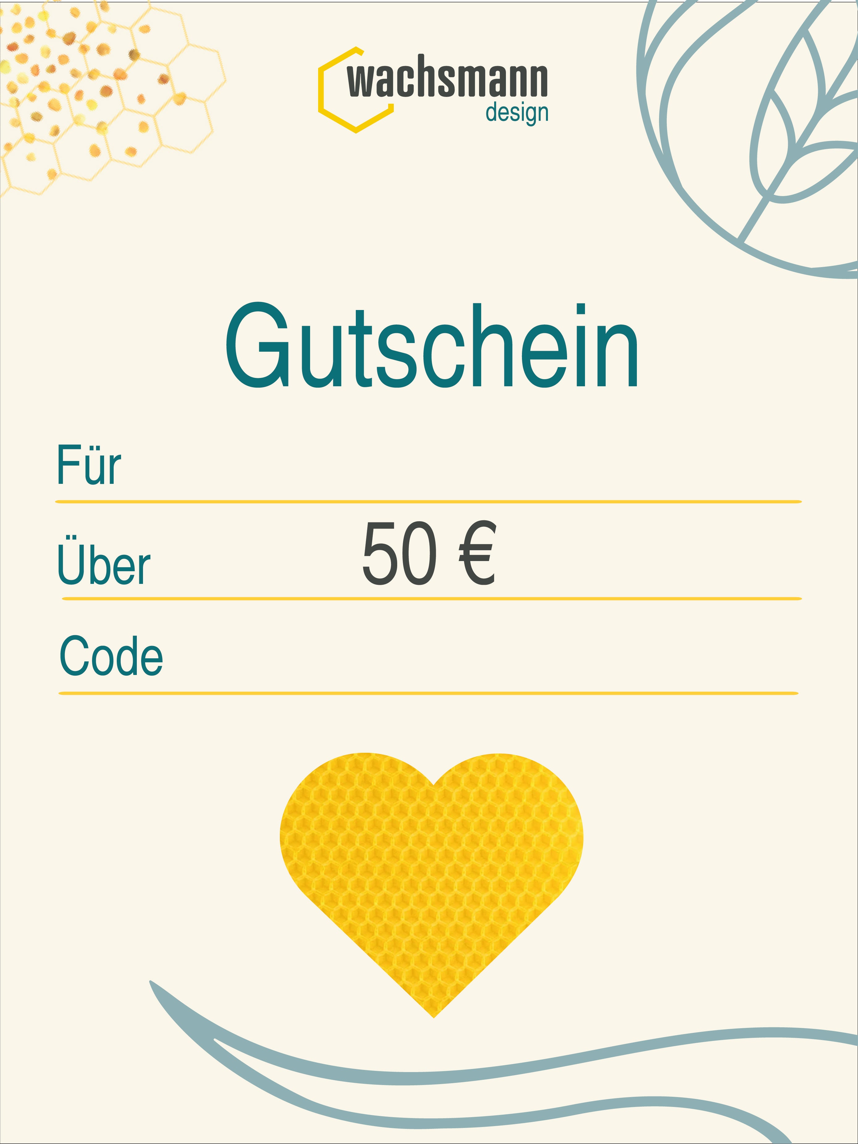 Wachsmann Geschenkgutschein DIGITAL - Verschenke Kreativität , 50,00 €
