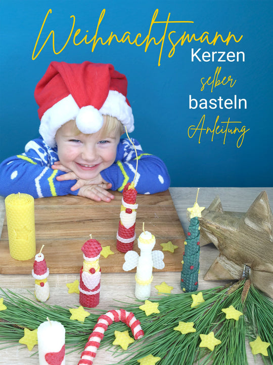 Weihnachtsmann-Kerze aus Bienenwachs