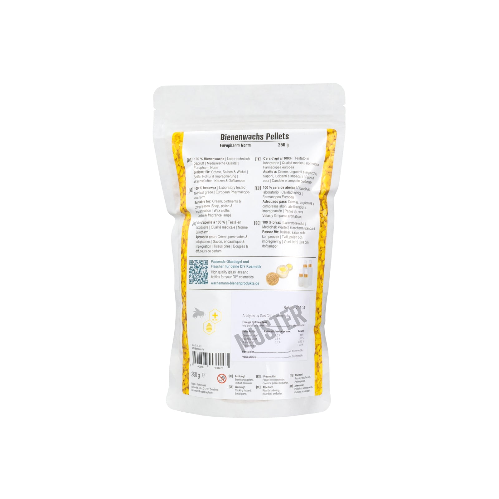 Bienenwachs Pastillen für Kosmetik, Kerzen, Bienenwachstücher - Medizinische Qualität, Ph. Eur. 8.0 Norm , Gelb - 250 g