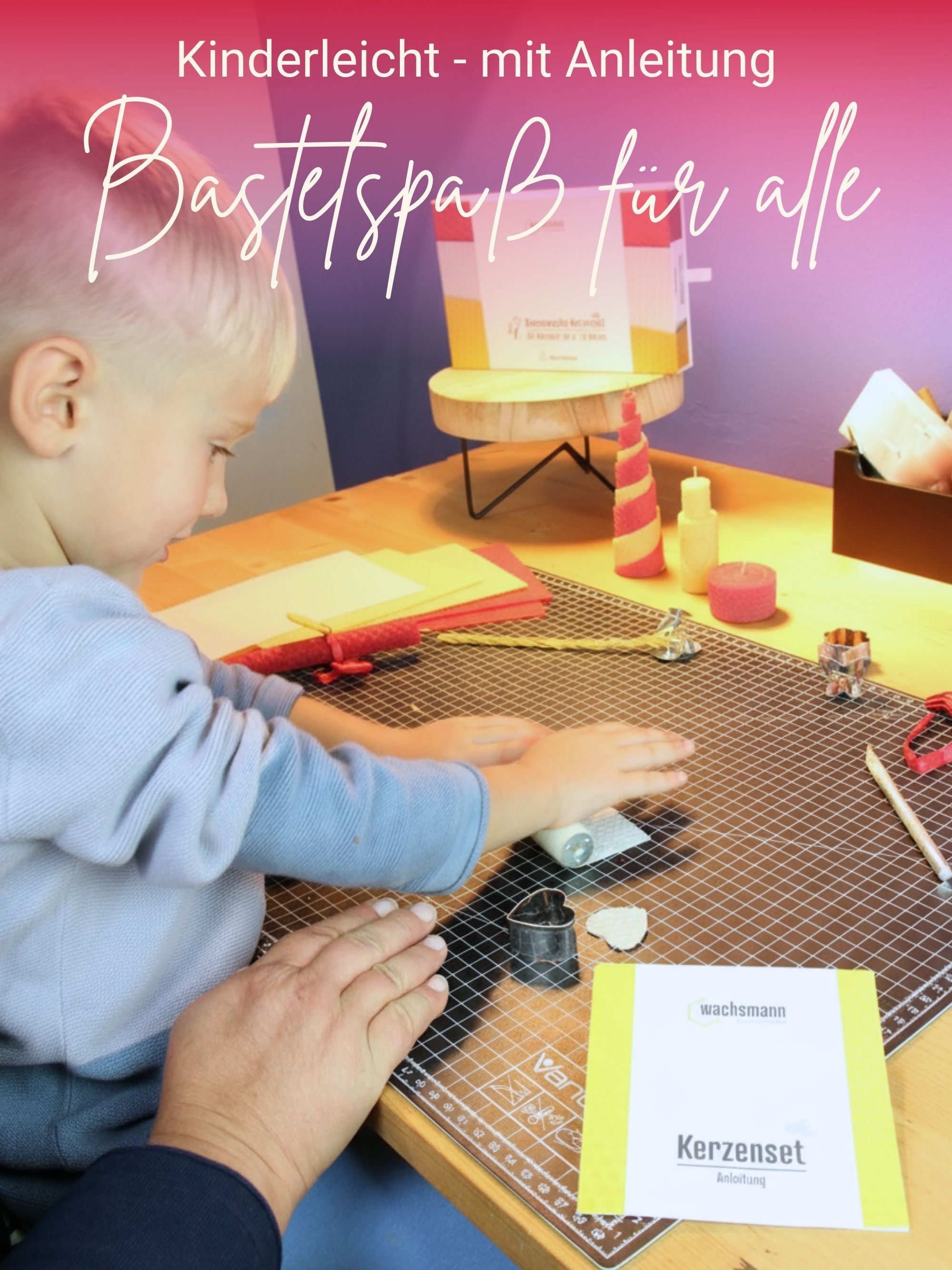 Bienenwachskerzen DIY-Set für 10 Kerzen, bunt, mit Zubehör ,