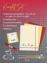 Bienenwachskerzen DIY-Set für 10 Kerzen, bunt, mit Zubehör ,