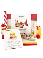 Bienenwachskerzen DIY-Set für 10 Kerzen, bunt, mit Zubehör ,