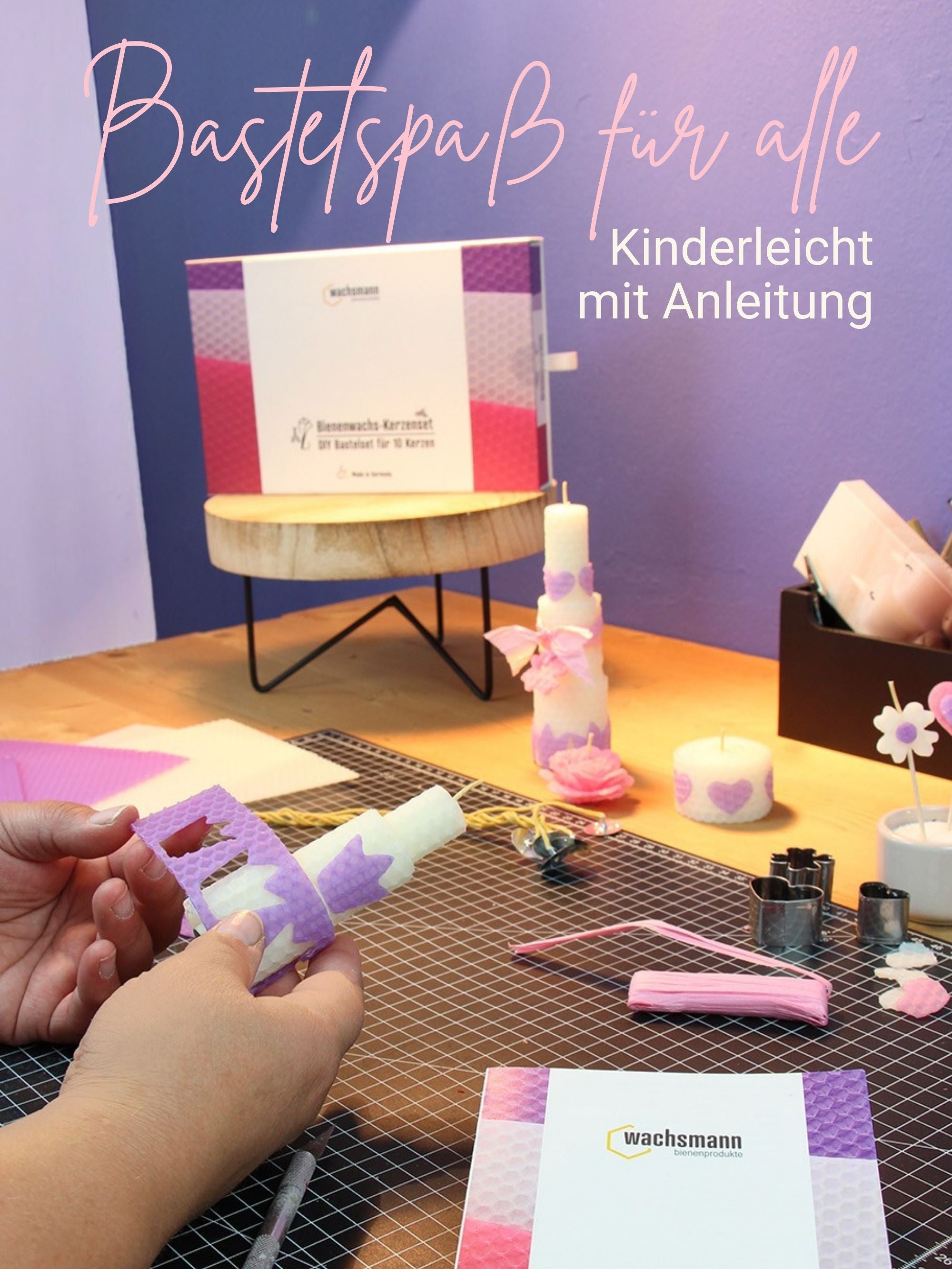 Bienenwachskerzen DIY-Set für 10 Kerzen, „Celebration“, mit Zubehör ,