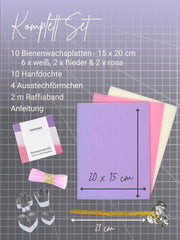 Bienenwachskerzen DIY-Set für 10 Kerzen, „Celebration“, mit Zubehör ,