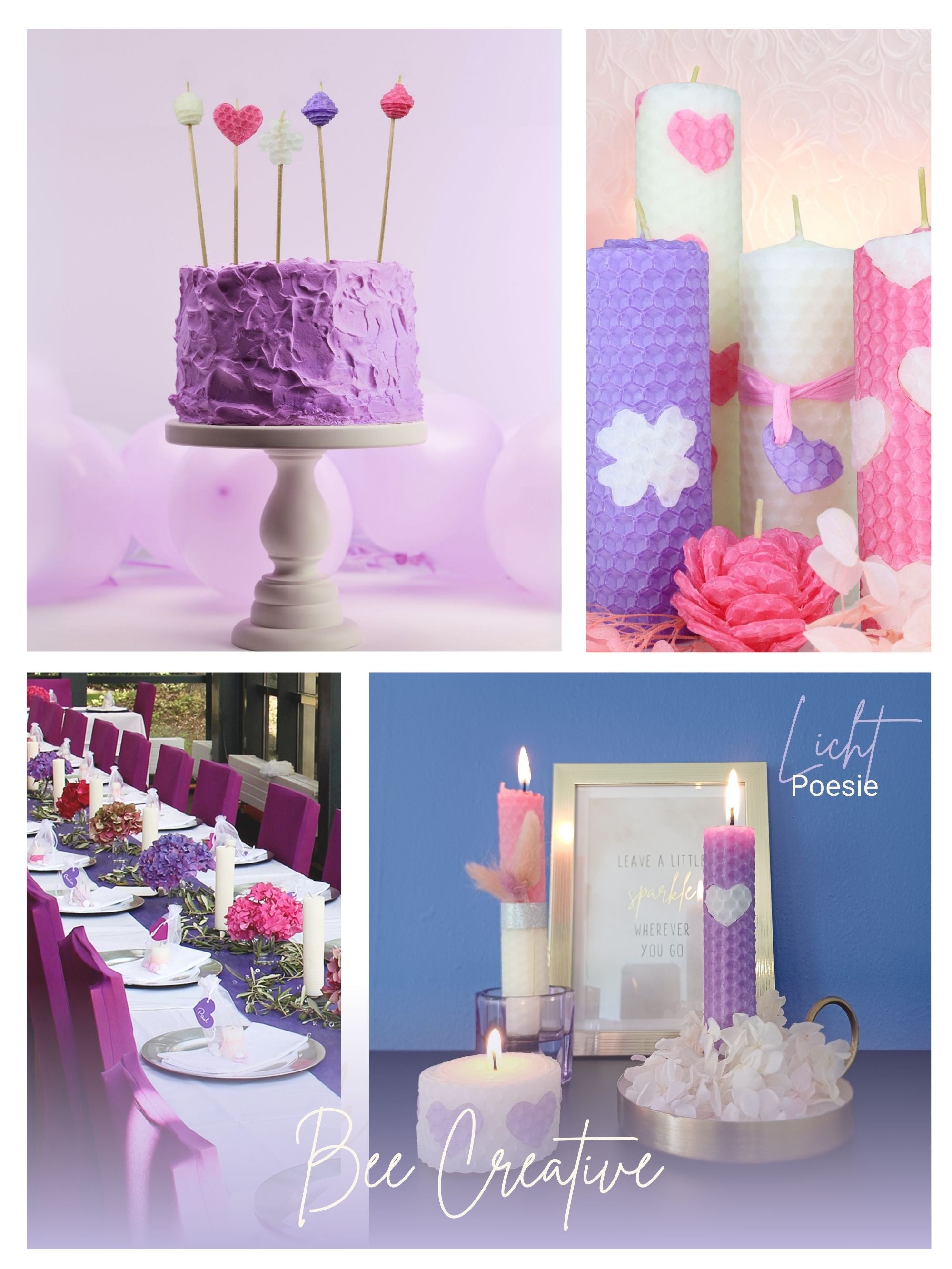 Bienenwachskerzen DIY-Set für 10 Kerzen, „Celebration“, mit Zubehör ,