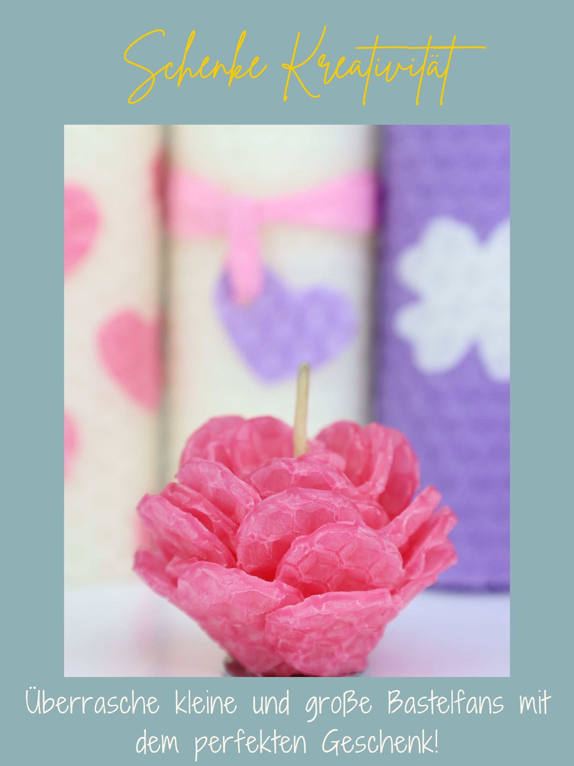 Bienenwachskerzen Festtagsset, DIY-Bastelset mit 10 Wabenplatten in weiß, rosa & lila aus Deutschland, inkl. Zubehör ,