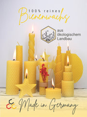 Bienenwachskerzen selber machen - Komplettset für 15 Kerzen , Gelb