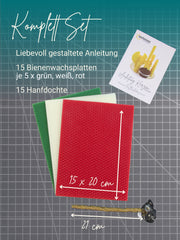 Bienenwachskerzen selber machen - Komplettset für 15 Kerzen , Christmas