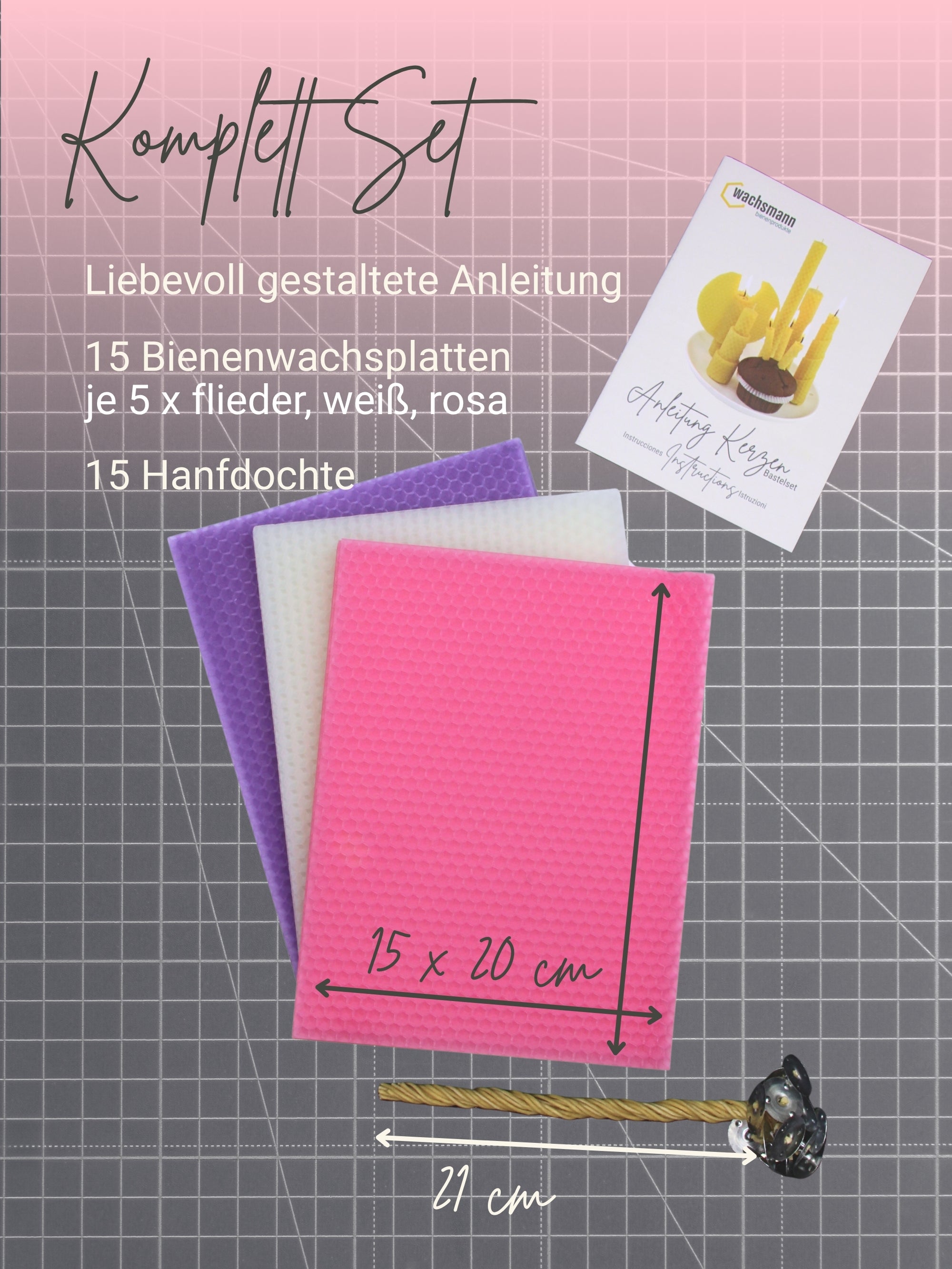 Bienenwachskerzen selber machen - Komplettset für 15 Kerzen , Celebration