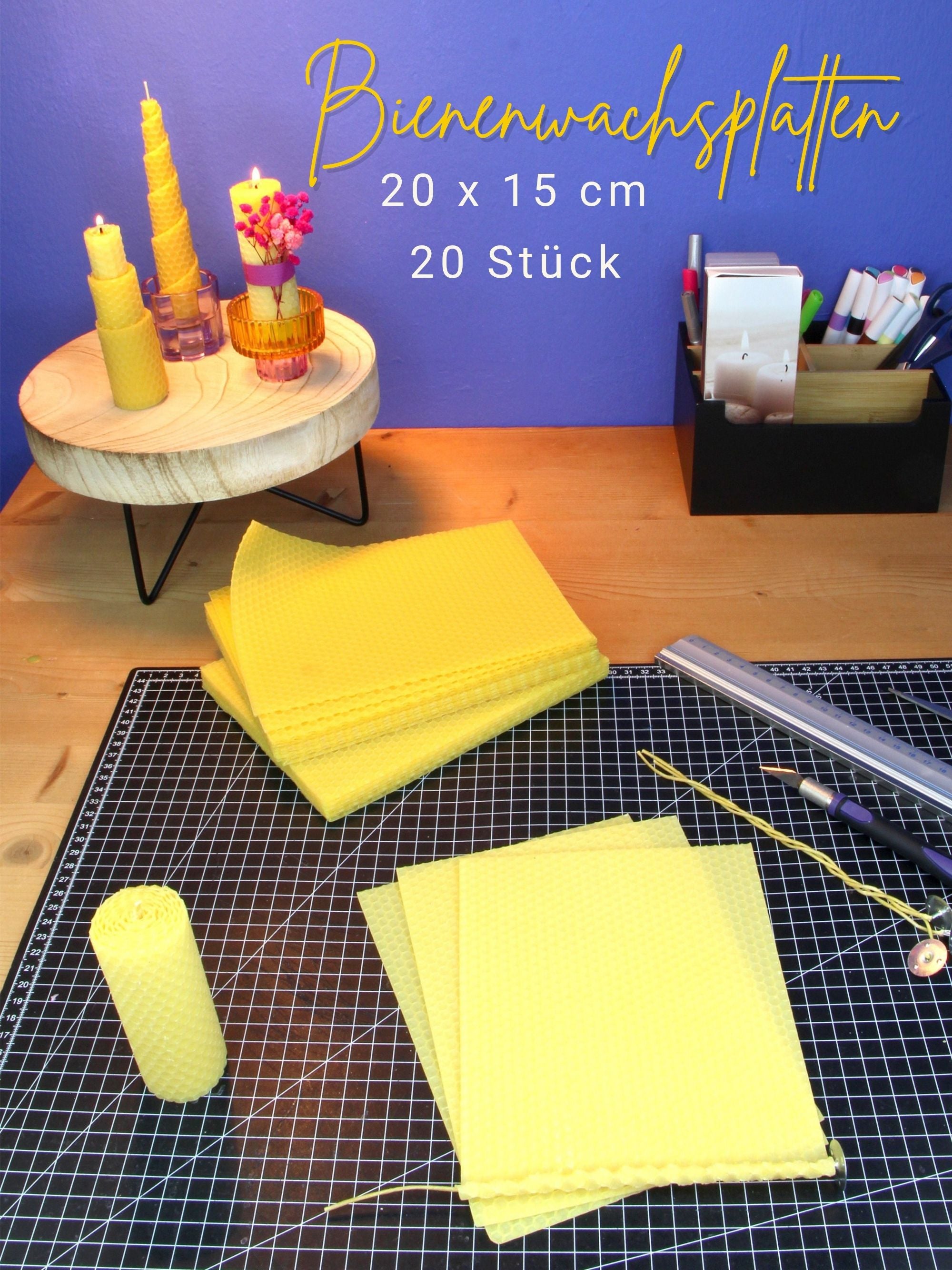 Bienenwachsplatten, 20 Stück, 15 x 20 cm, Wachsplatten aus Deutschland , Gelb