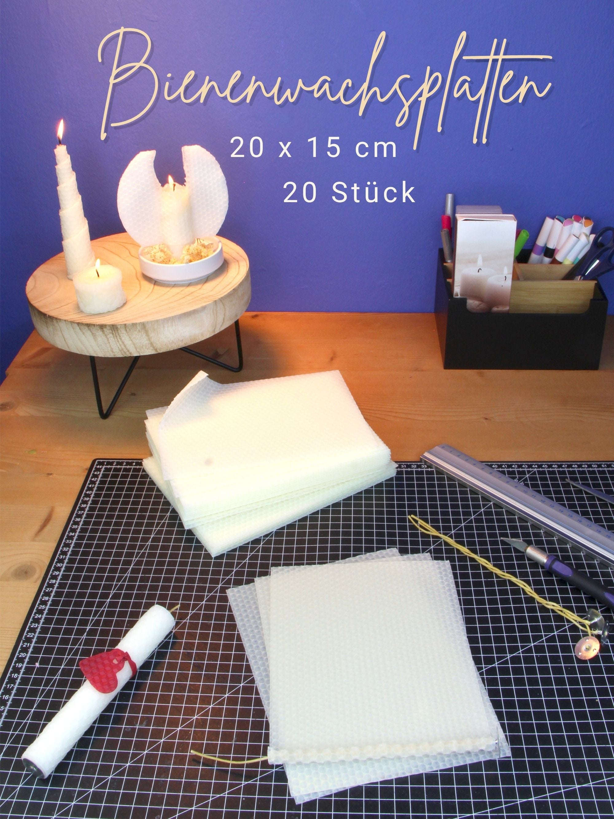 Bienenwachsplatten, 20 Stück, 15 x 20 cm, Wachsplatten aus Deutschland , Weiß