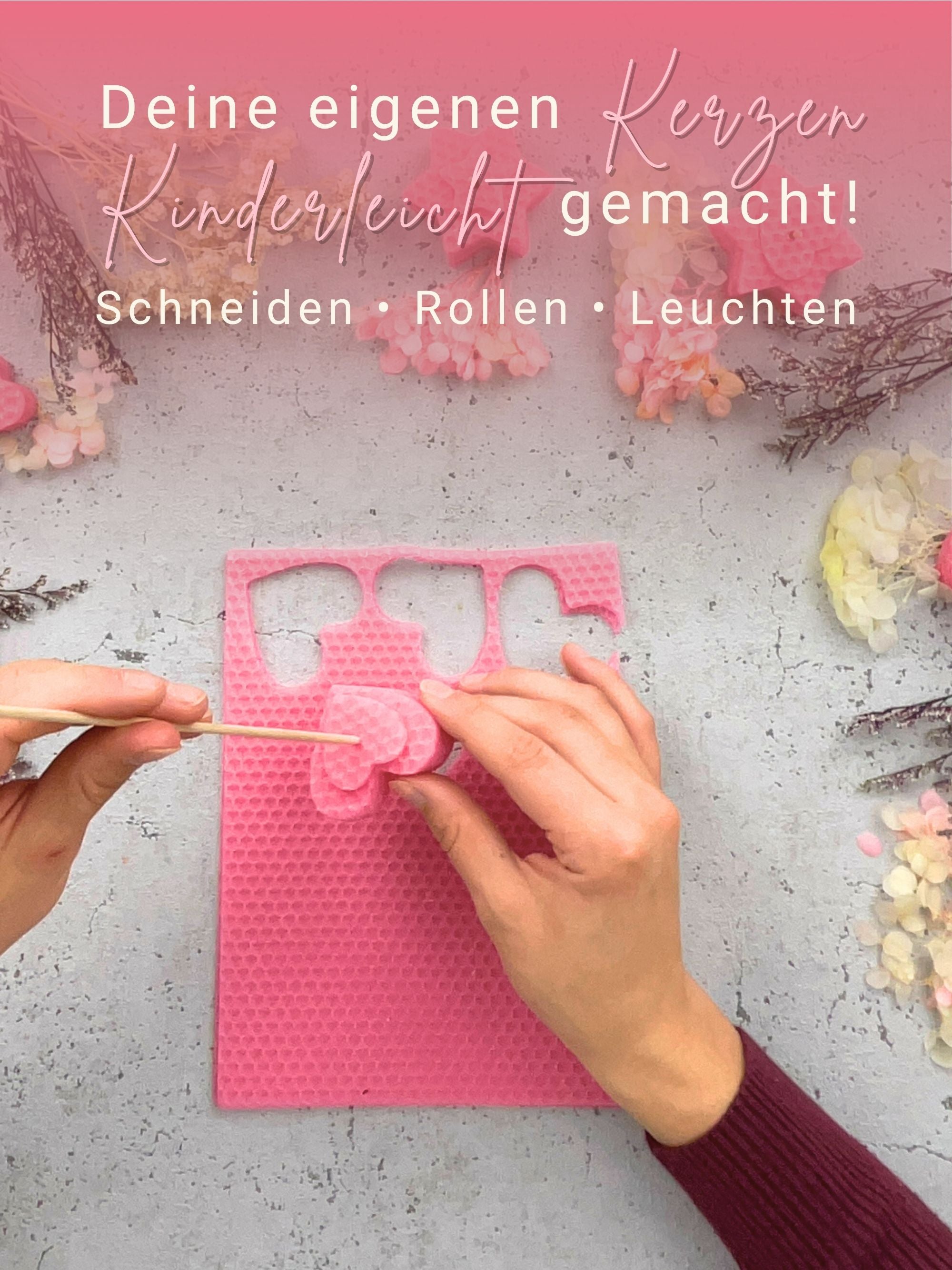 Bienenwachsplatten, 20 Stück, 15 x 20 cm, Wachsplatten aus Deutschland , Rosa