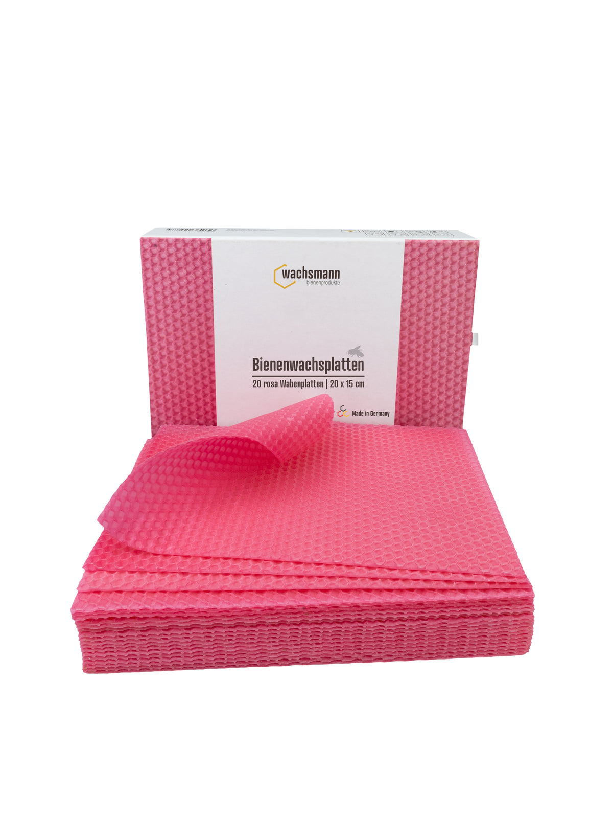 Bienenwachsplatten pink 15 x 20 cm, 20 Stück, aus Deutschland