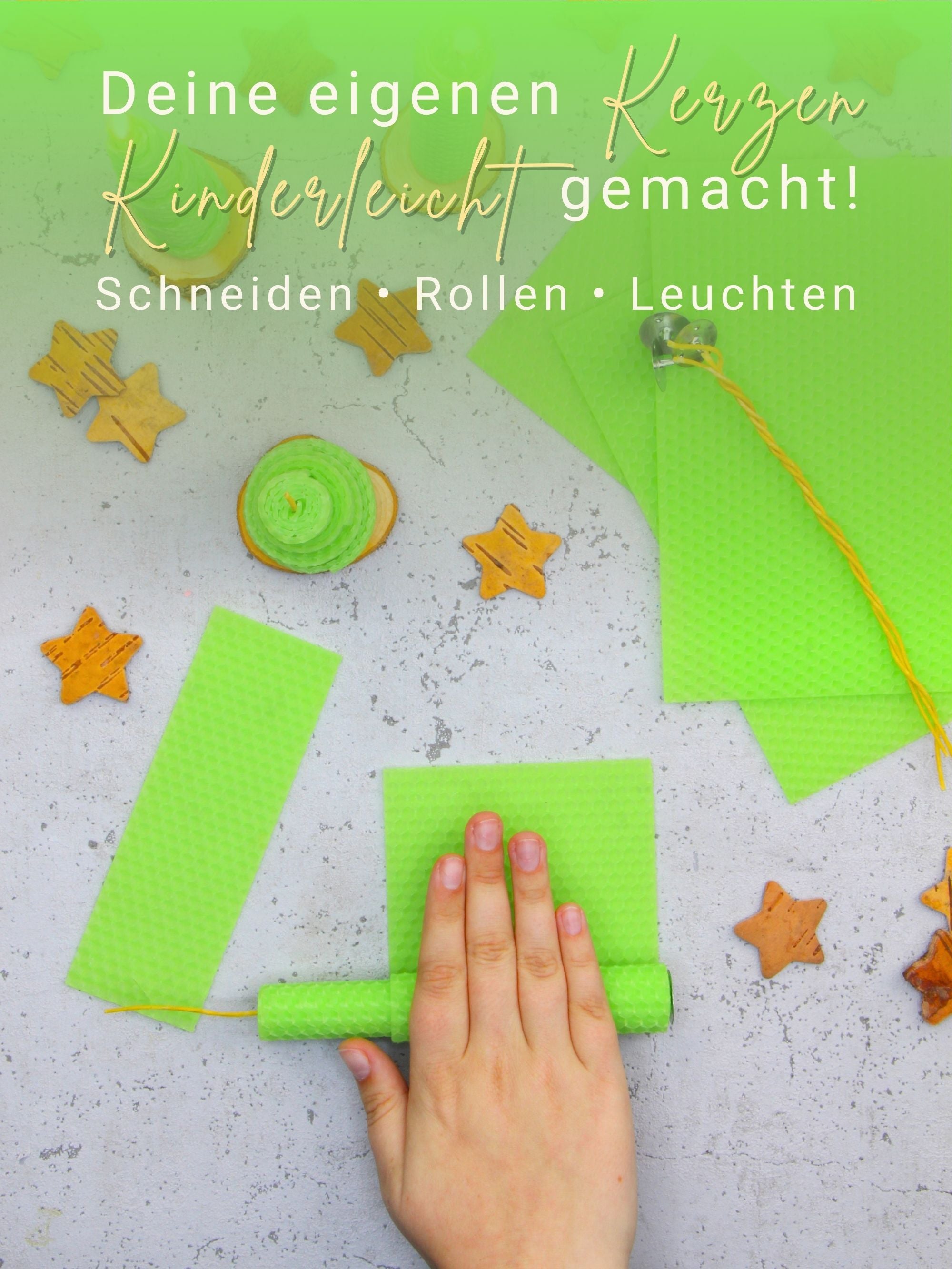 Bienenwachsplatten, 20 Stück, 15 x 20 cm, Wachsplatten aus Deutschland , Hellgrün