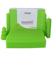 Bienenwachsplatten, 20 Stück, 15 x 20 cm, Wachsplatten aus Deutschland , Hellgrün