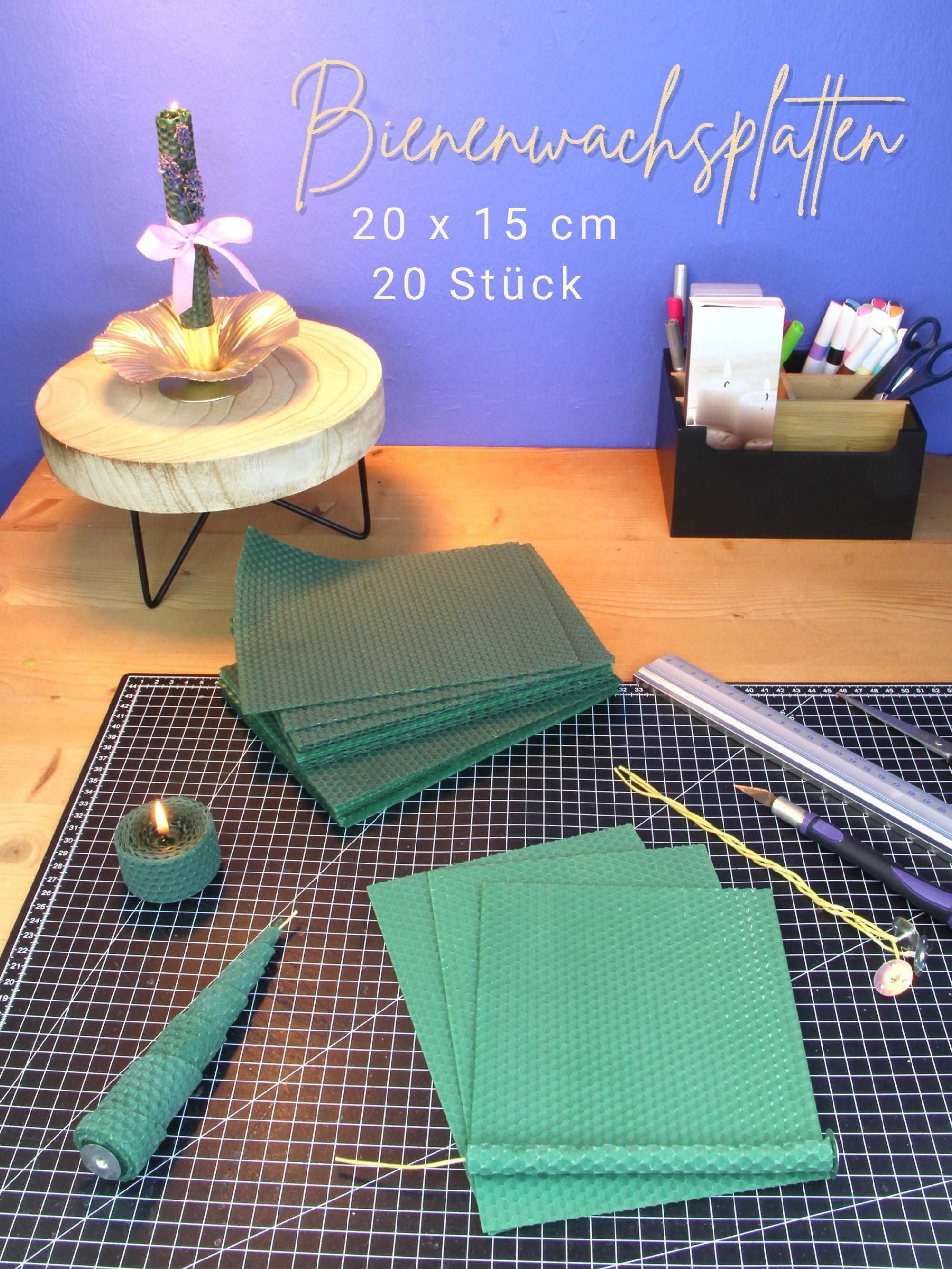 Bienenwachsplatten, 20 Stück, 15 x 20 cm, Wachsplatten aus Deutschland , Dunkelgrün