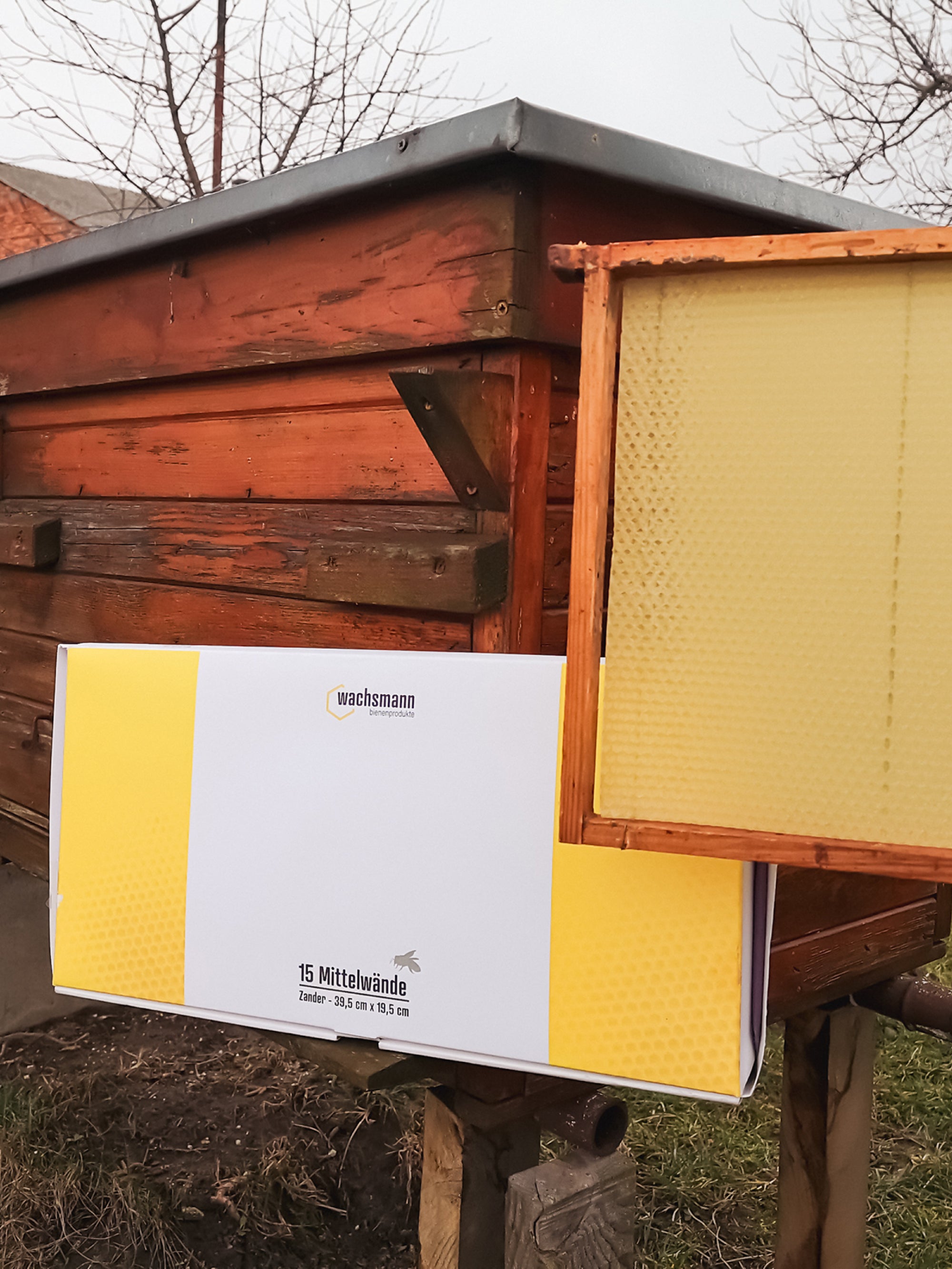 Imker Mittelwände Zander & Normalmaß, 15 Bienenwachsplatten garantiert pestizid- und varroazidfrei - COSMOS NATURAL , Zander - 39.5 x 19.5 cm