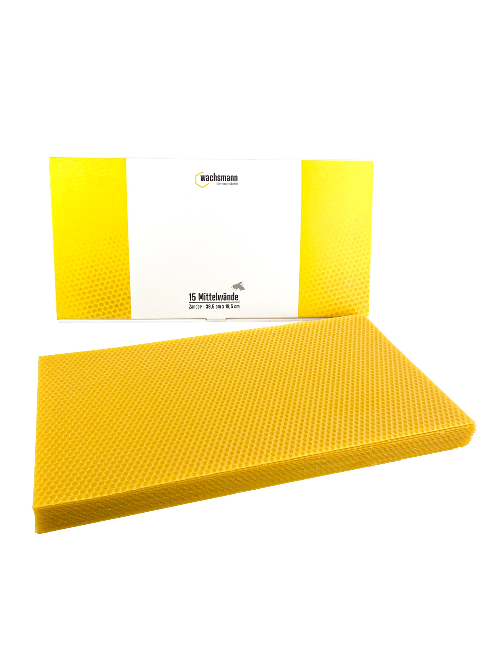 Imker Mittelwände Zander & Normalmaß, 15 Bienenwachsplatten pestizid- und varroazidfrei , Zander - 39.5 x 19.5 cm