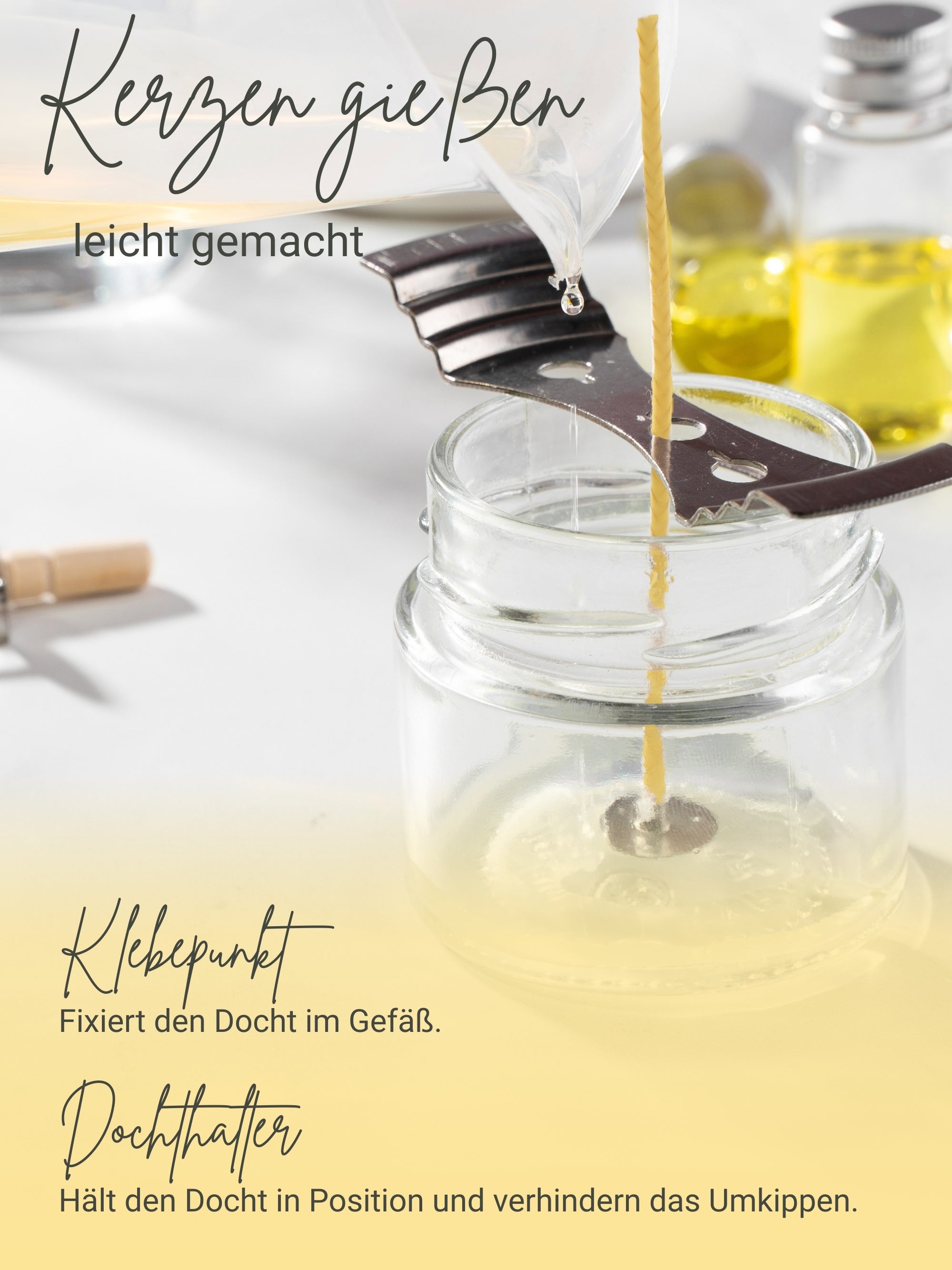 Kerzendochte 100 Stück aus Hanf mit Bienenwachs Mantel und Standfuß , 100 Stück - Ø 1.7 mm Länge 21 cm