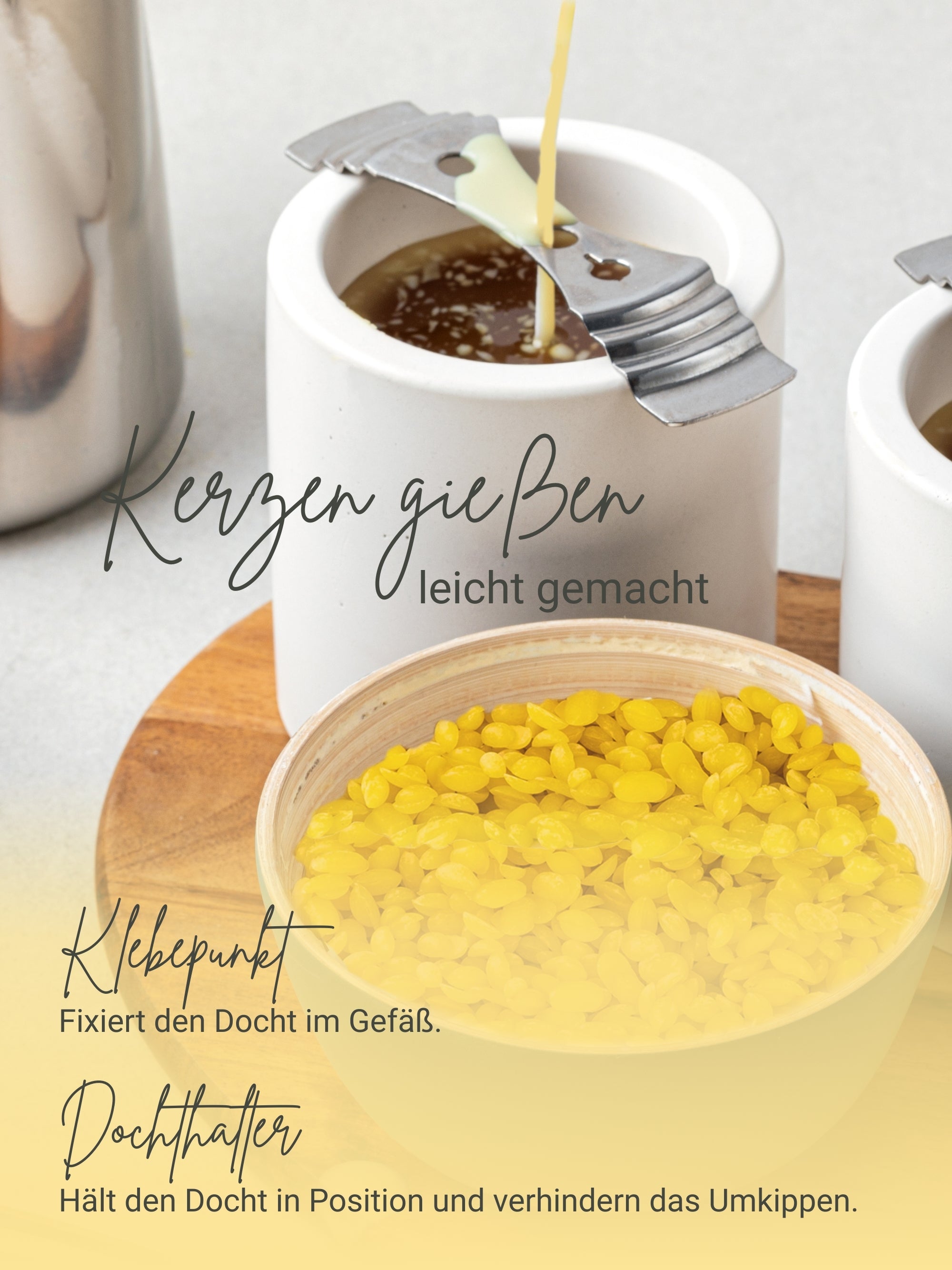 Kerzendochte 100 Stück aus Hanf mit Bienenwachs Mantel und Standfuß , 100 Stück - Ø 3 mm Länge 11 cm