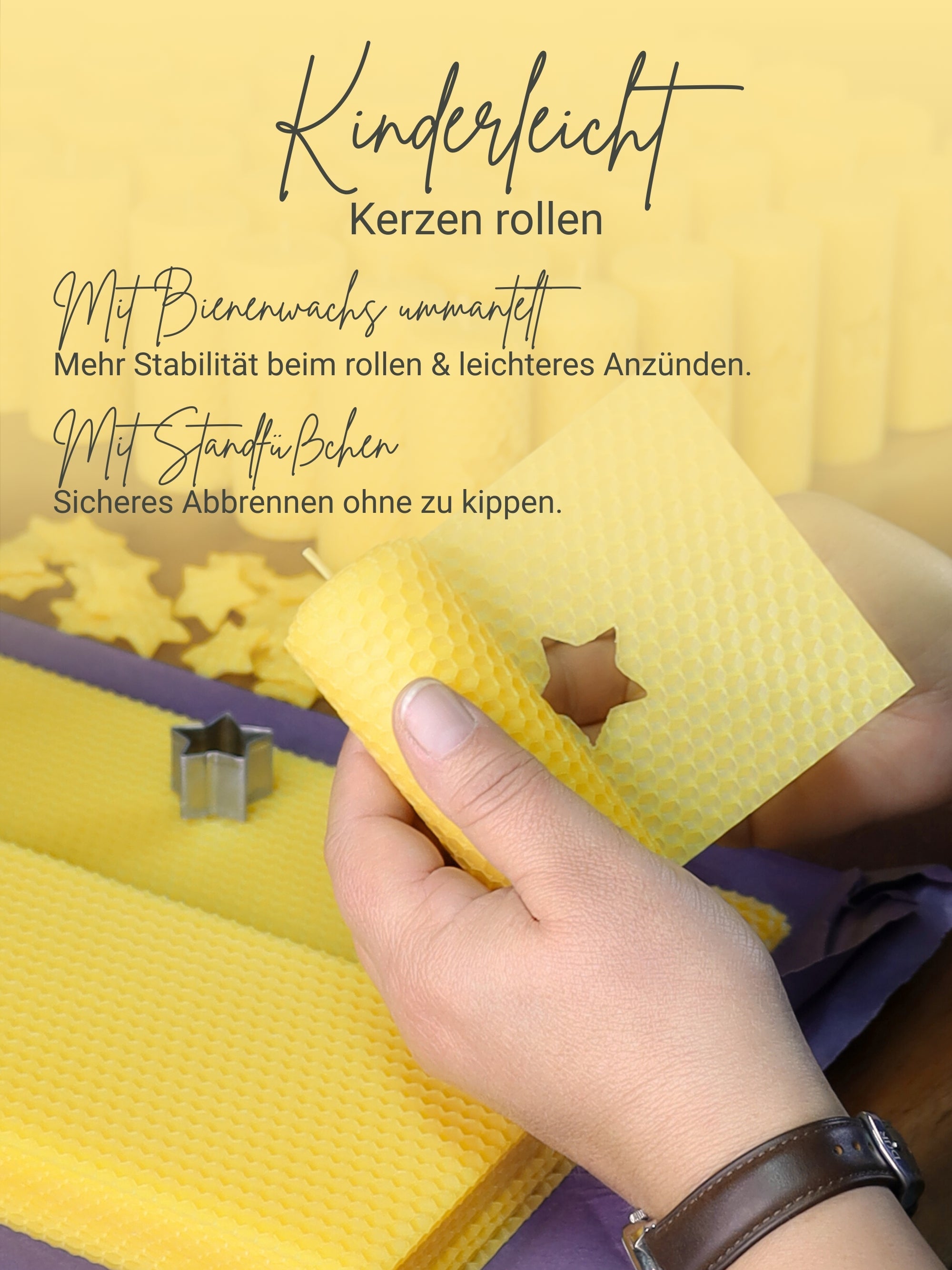 Kerzendochte 100 Stück aus Hanf mit Bienenwachs Mantel und Standfuß , 100 Stück - Ø 3 mm Länge 11 cm