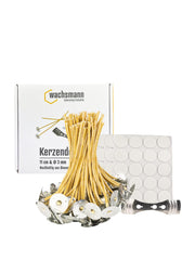 Kerzendochte 100 Stück aus Hanf mit Bienenwachs Mantel und Standfuß , 100 Stück - Ø 3 mm Länge 11 cm