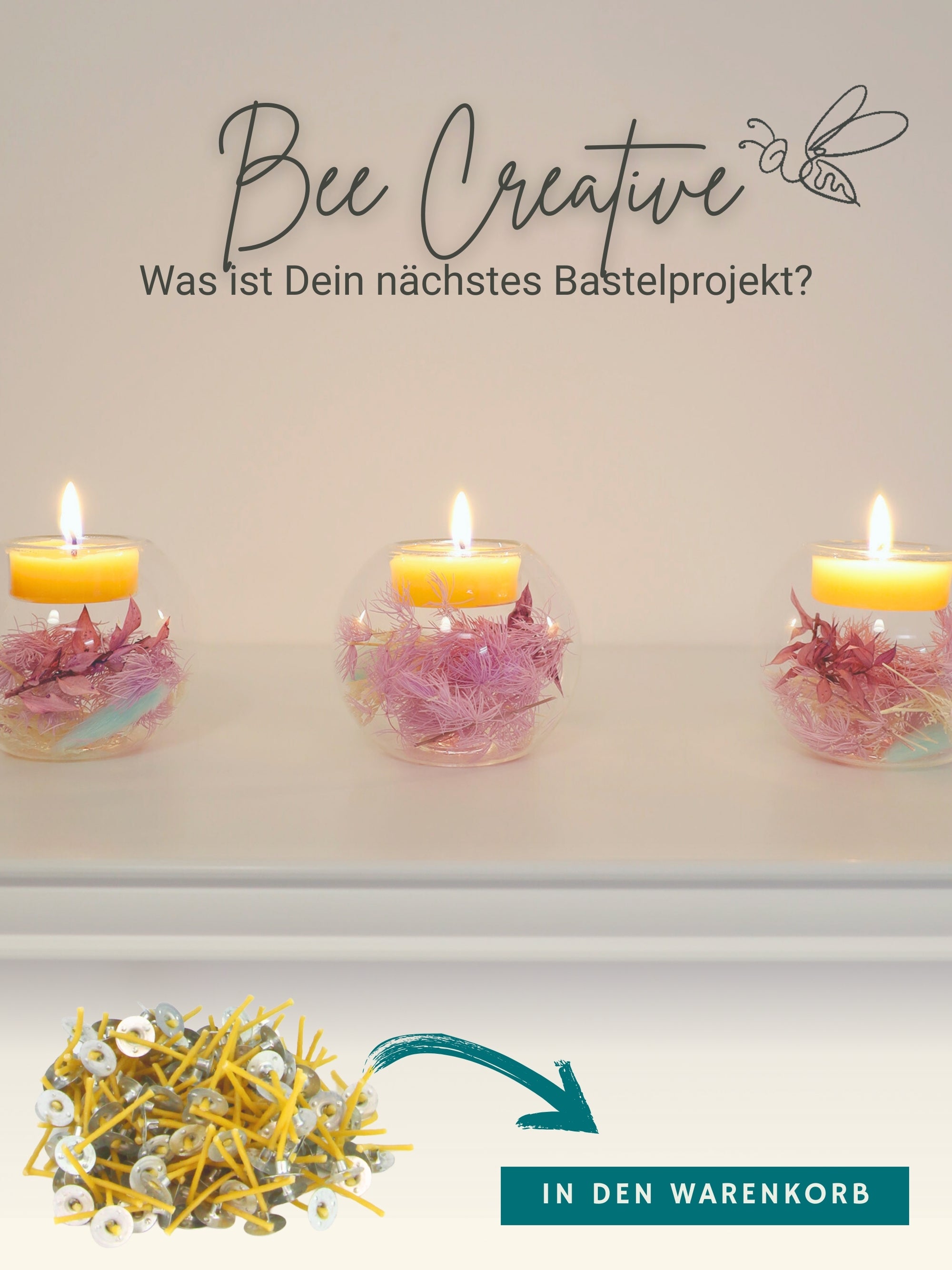 Kerzendochte 100 Stück aus Hanf mit Bienenwachs Mantel und Standfuß , 200 Stück - Ø 1,7 mm Länge 3 cm