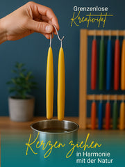 Hanfdocht in Spenderbox, 62 m, 1 mm Durchmesser, in Bienenwachs getränkt ,