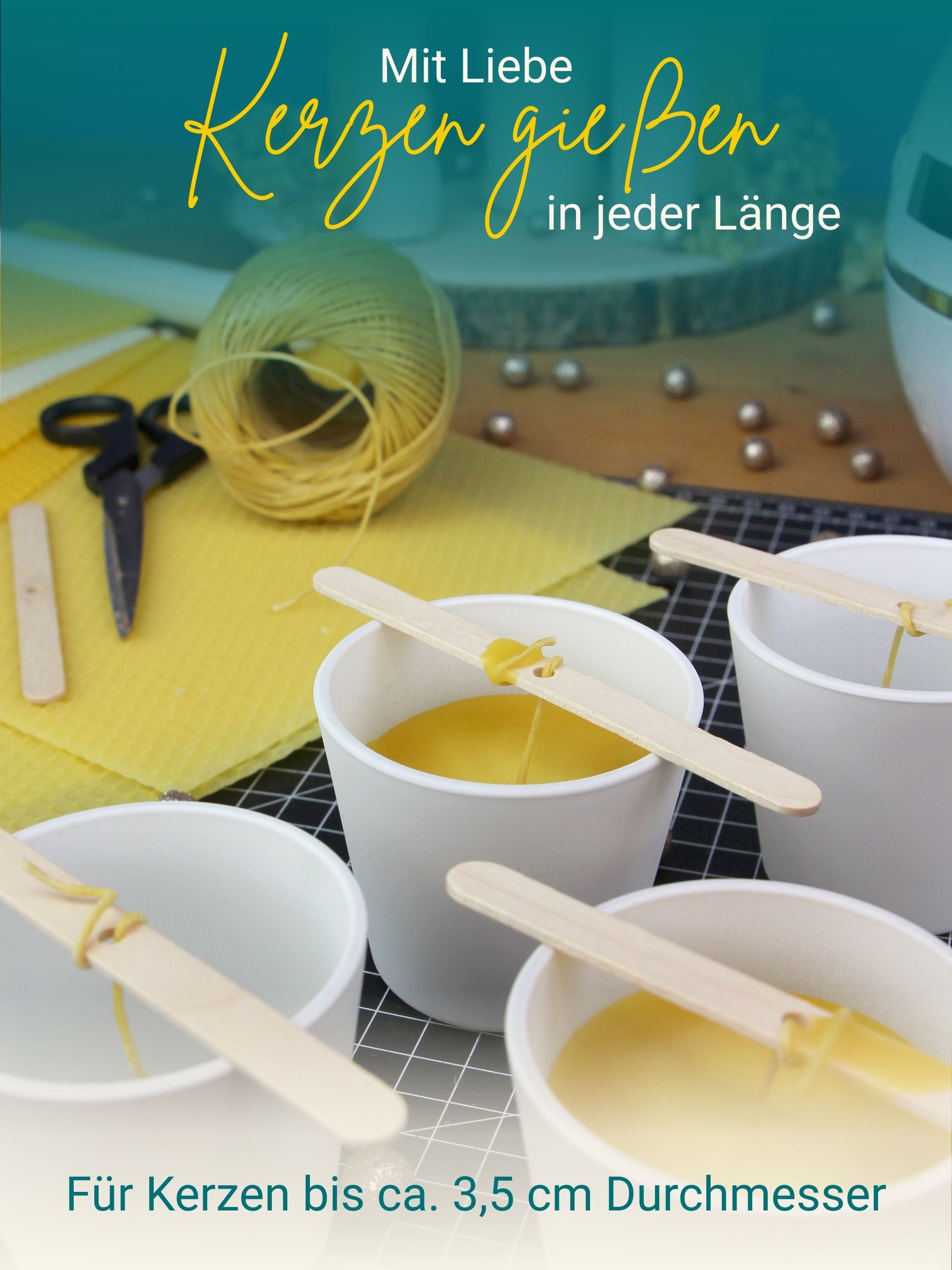 Hanfdocht in Spenderbox, 62 m, 1 mm Durchmesser, in Bienenwachs getränkt ,