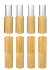 Lippenstifthülsen leer aus Bambus, 8 Stück, 4,5 ml, wiederverwendbar ,