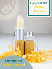 Lippenstift DIY Premium Set, 4 Lippenstifthülsen, 4 Formen ,