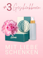 Glasflaschen leer mit Sprühkopf, Frosted Glas, Bambusdeckel graviert , 100 ml - 3 Stück