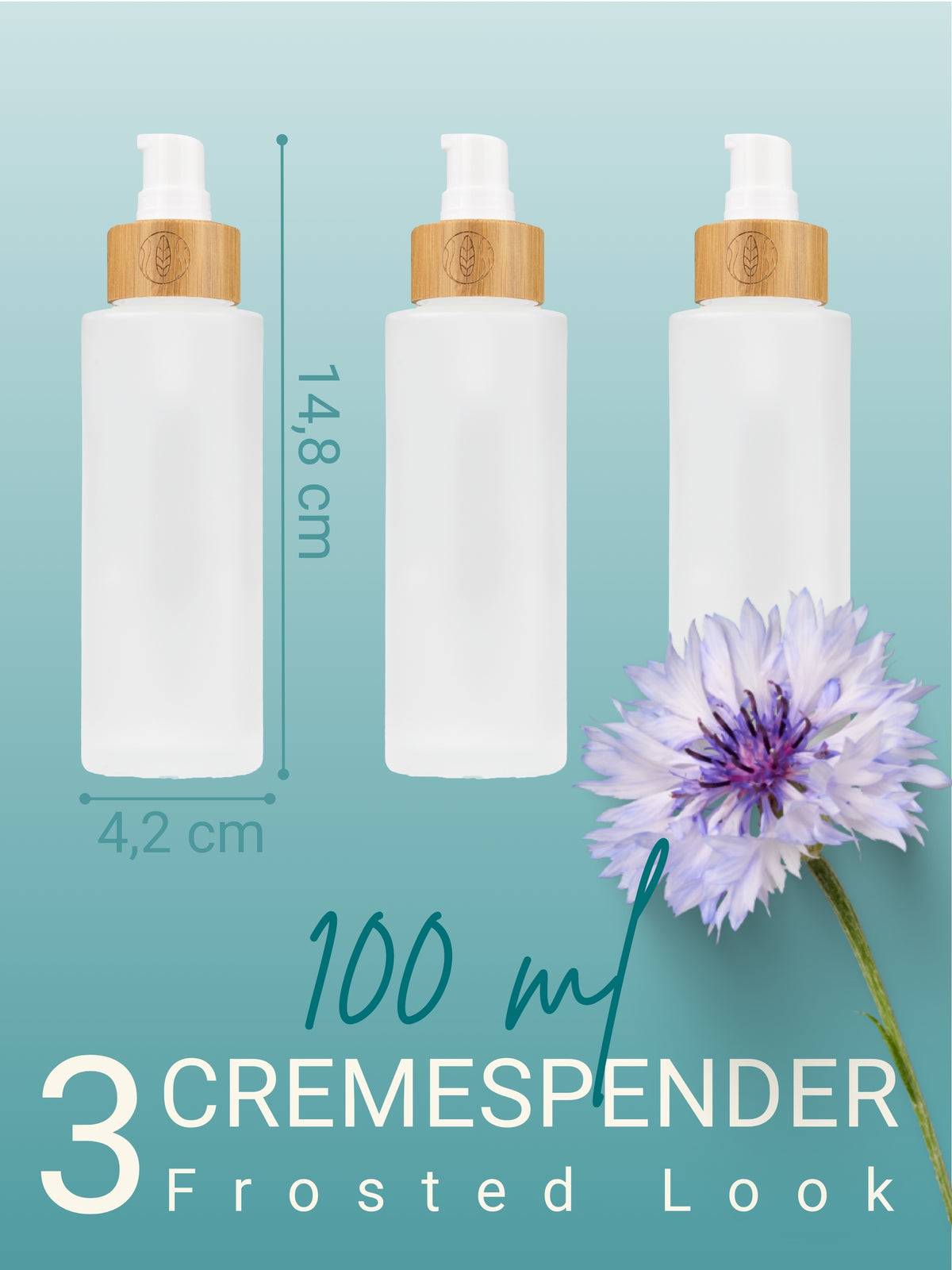 Glasflaschen leer mit Lotionspender, 30 ml oder 100 ml , 100 ml - 3 Stück