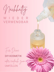 Glasflaschen leer mit Sprühkopf, Frosted Glas, Bambusdeckel graviert , 150 ml - 2 Stück