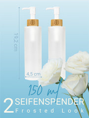 Glasflaschen mit Seifenspender, 100 ml oder 150 ml, mit Geschenkverpackung , 150 ml - 2 Stück