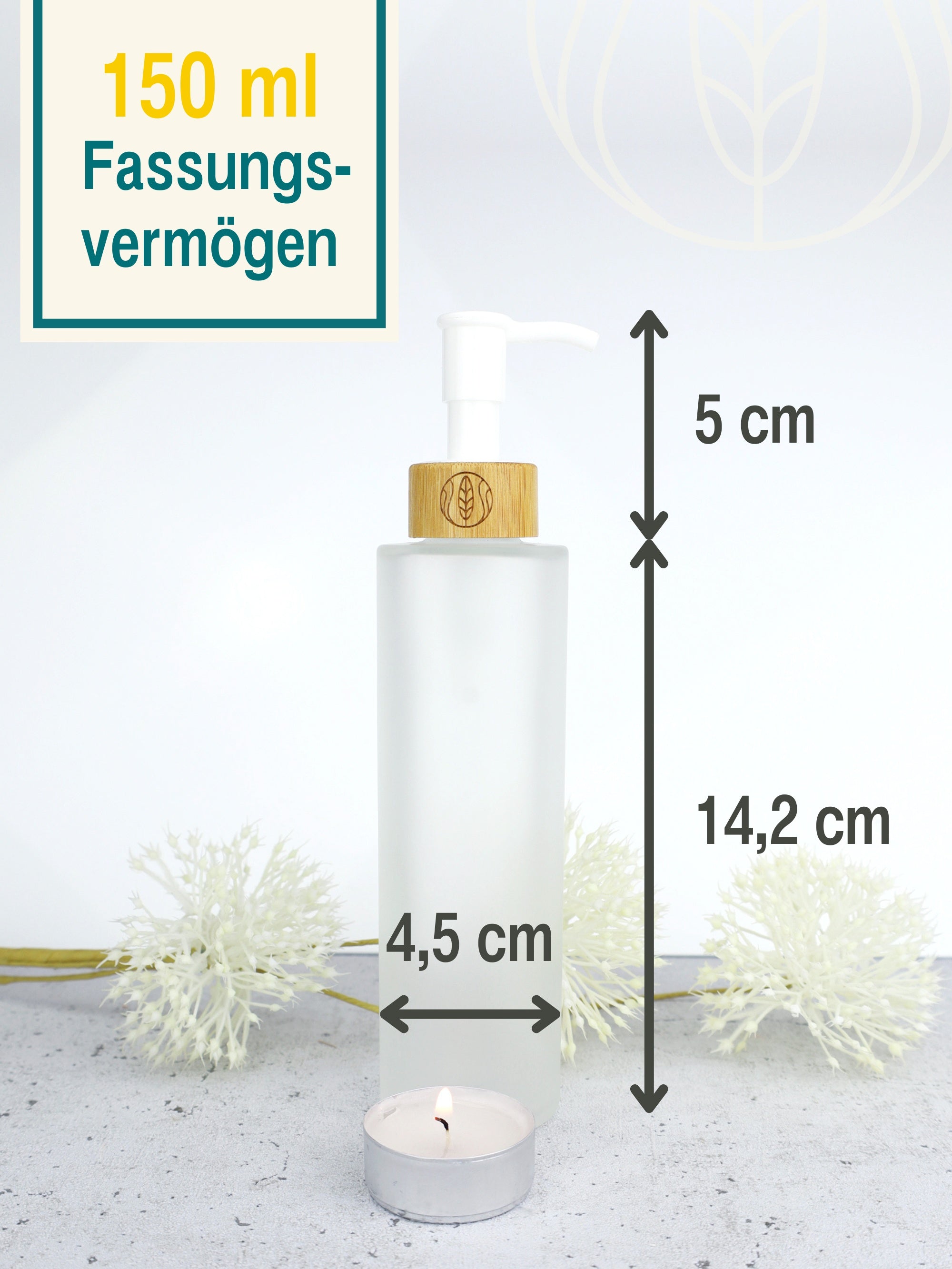 Glasflaschen mit Seifenspender, 100 ml oder 150 ml, mit Geschenkverpackung