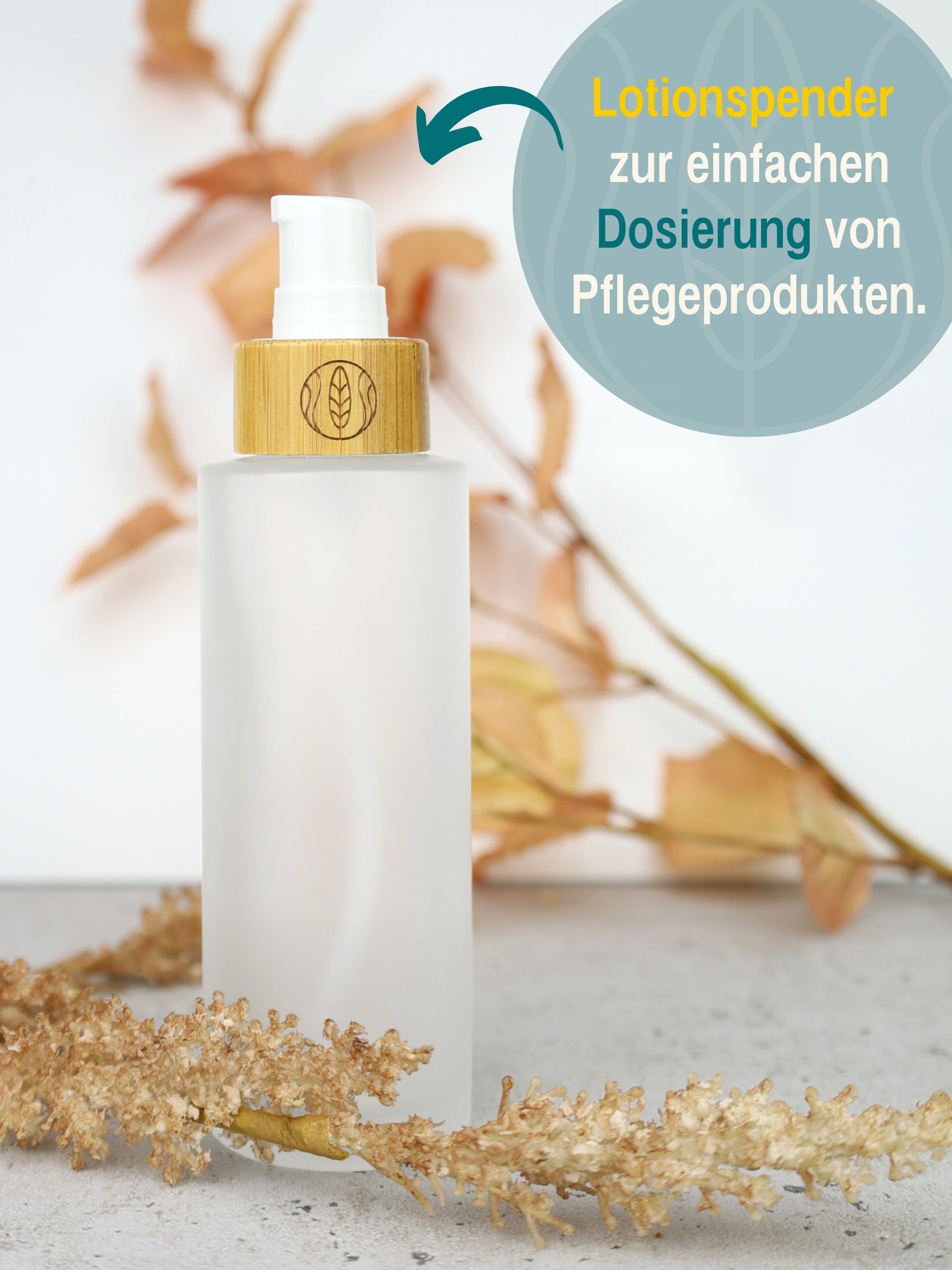 Glasflaschen SET 30 ml Sprühkopf + 100 ml Lotionsspender, je 2 Stück