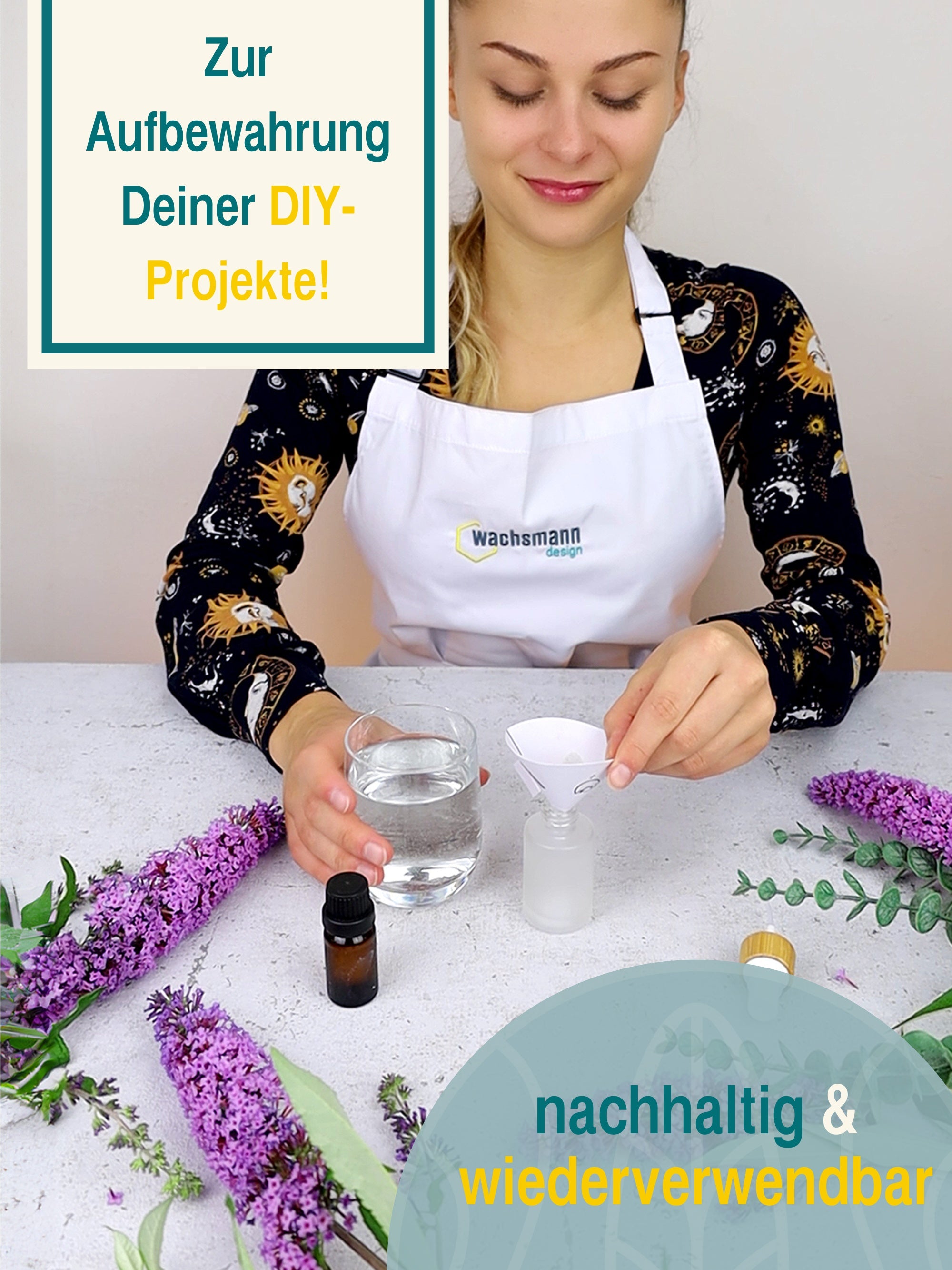 Glasflaschen SET 30 ml Sprühkopf + 100 ml Lotionsspender, je 2 Stück