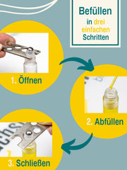Roll on Flasche mit Bambusdeckel, 10 nachfüllbare matte Glasfläschchen mit Edelstahl Roller 10 ml und Zubehör ,