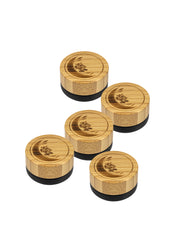 Glastiegel matt schwarz, Cremetiegel mit graviertem Bambusdeckel und Geschenkverpackung , 5 ml 5 Stück