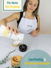 Glastiegel matt schwarz, Cremetiegel mit graviertem Bambusdeckel und Geschenkverpackung , SET - 4 Stück - 5 20 50 100 ml