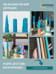Bienenwachsplatten, 20 Stück, 15 x 20 cm, Wachsplatten aus Deutschland , Türkis