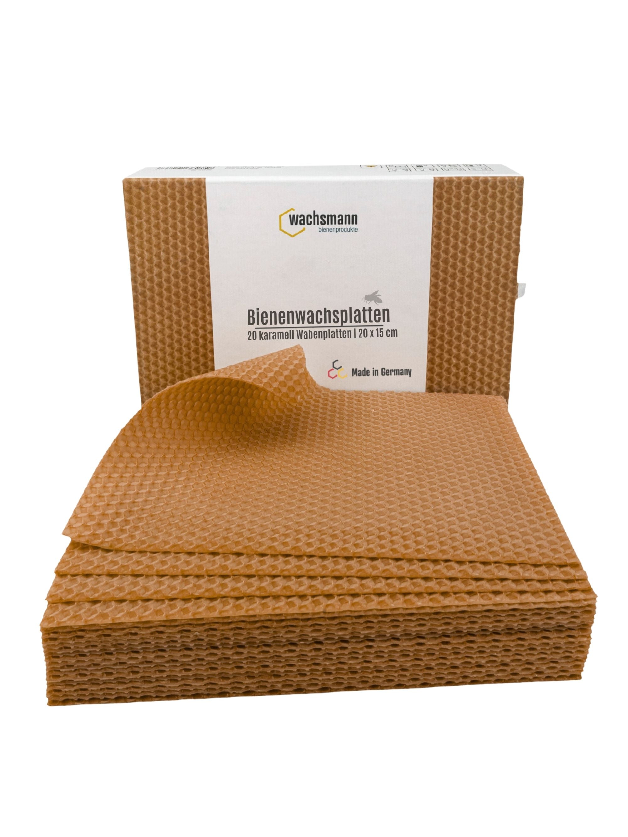 Bienenwachsplatten, verschiedene Farben, 20 Stück, 15 x 20 cm, aus Deutschland , Karamell