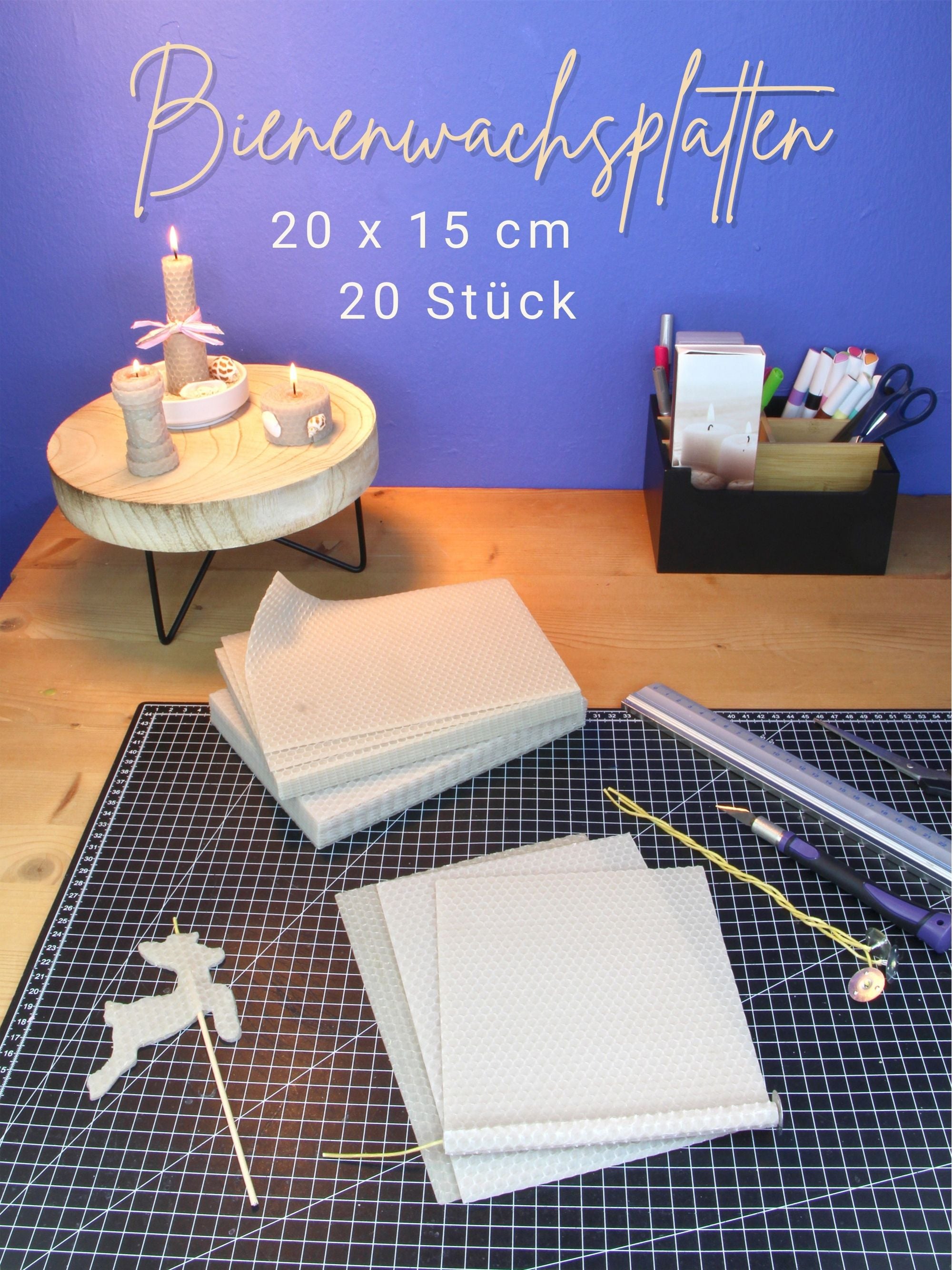 Bienenwachsplatten, 20 Stück, 15 x 20 cm, Wachsplatten aus Deutschland , Beige