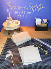Bienenwachsplatten, 20 Stück, 15 x 20 cm, Wachsplatten aus Deutschland , Beige
