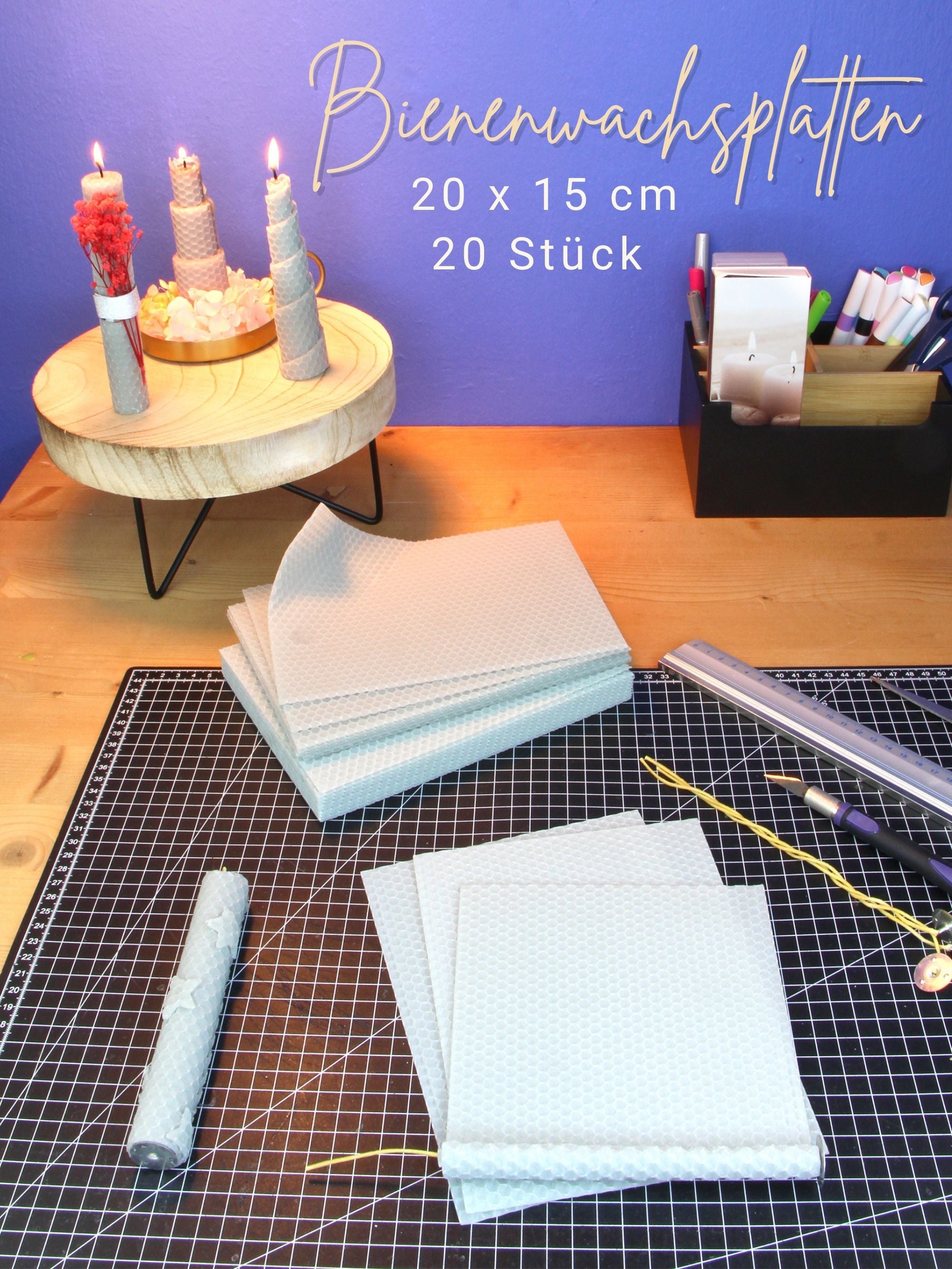 Bienenwachsplatten, 20 Stück, 15 x 20 cm, Wachsplatten aus Deutschland , Salbei